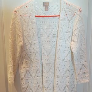 Chicos White Crochet Cardigan